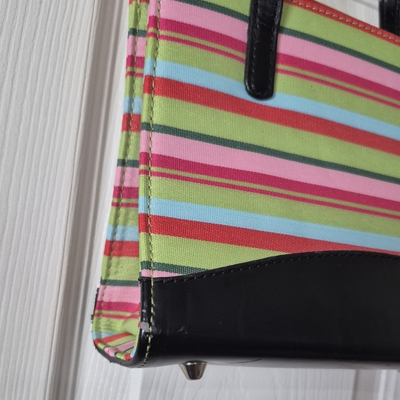 Kate Spade Vintage Small Colorful Striped Handbag With Bow - Picture 8 of 13